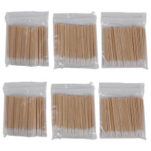 600 pezzi Cosmetici Trucco permanente Cura della salute Gioielli per orecchie Bastoncini per la pulizia Punta di cotone Kapok