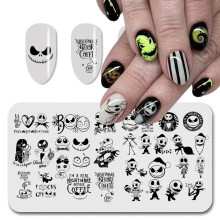 Halloween 304 Stainless Steel Nail Stamping Plate Horror Movie and Holiday Art, Precise Pattern Transfer