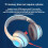 Ασύρματα ακουστικά Bluetooth για αυτί με φως RGB και μικρόφωνο, πτυσσόμενα ακουστικά 4
