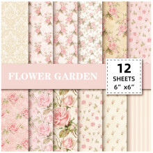 Chicmine12ks materiál papír vintage deníkový papír elegantní květinový vzor scrapbooking papír pro kutily řemeslné potřeby