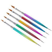5pcs Metal Double Ended Nail Art Dotting Pen Set for Precise UV Gel Acrylic Nail Detailing