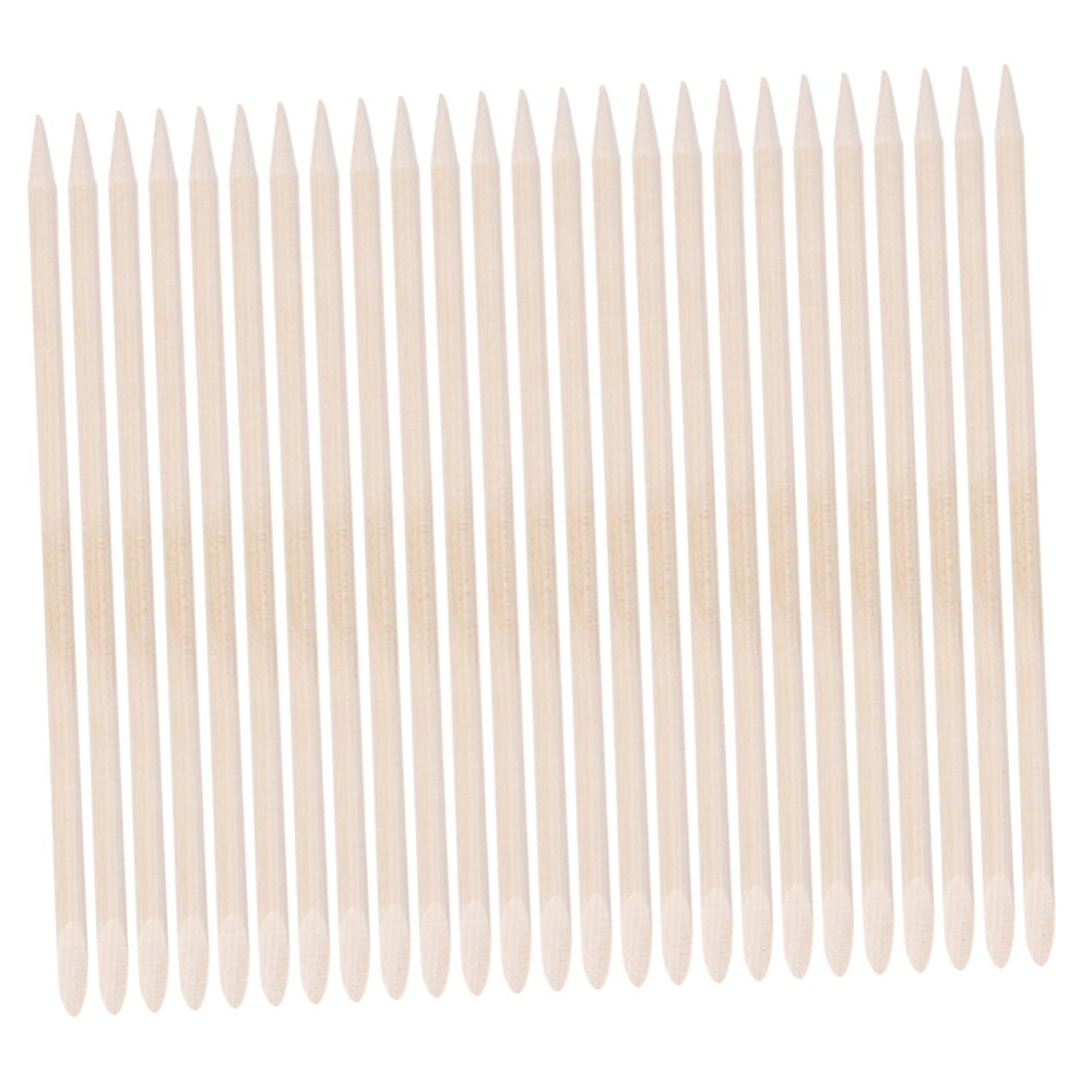 Orange 50Pcs Wood Cuticle Pusher Sticks For Safe Manicure And Pedicure Nail Care
