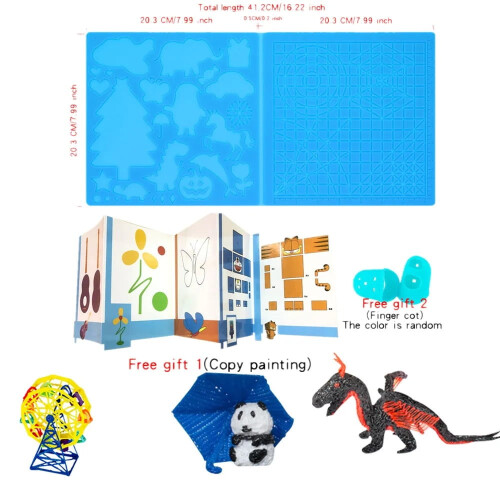 3D Printing Pen with Soft Silicone Pad, 2 Finger Caps & Basic Templates - Small Transparent 1