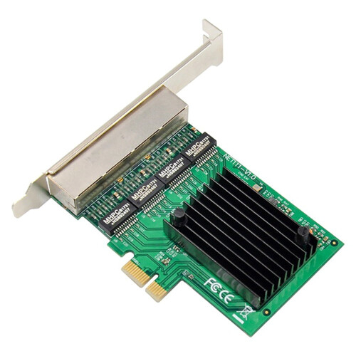 Προσαρμογέας διακομιστή Ethernet 4 θυρών RJ-45 Κάρτα δικτύου Gigabit PCI-E X1Interface 2