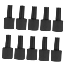 10pcs Empty Glass Nail Polish Bottles with Built‑in Brush Cap, Reusable Oblate Shape Containers