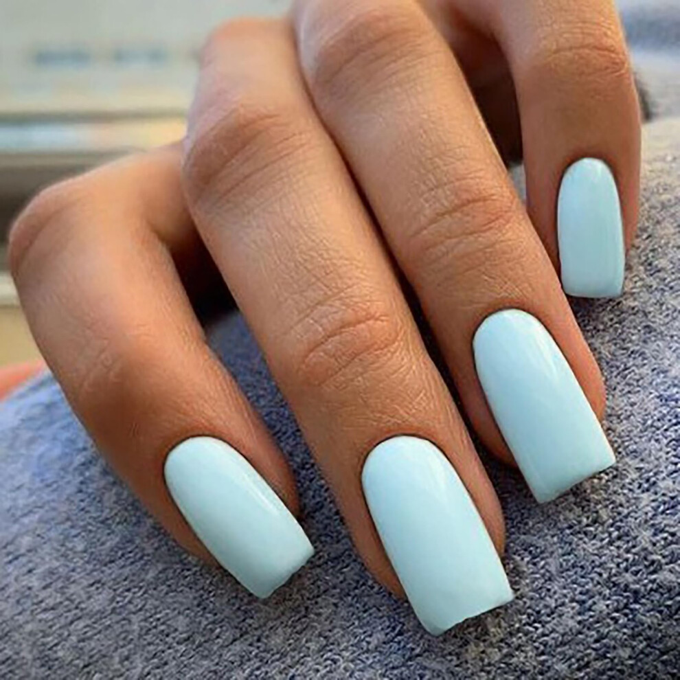 Blue Sky Press On Nails Coffin Shape Medium Length Glossy Fake Nails Kit Reusable 24Pcs