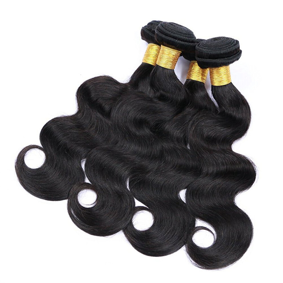 Unisex 18 Inch Brazilian Body Wave Virgin Human Hair Extensions 100G Bundle Natural Tangle