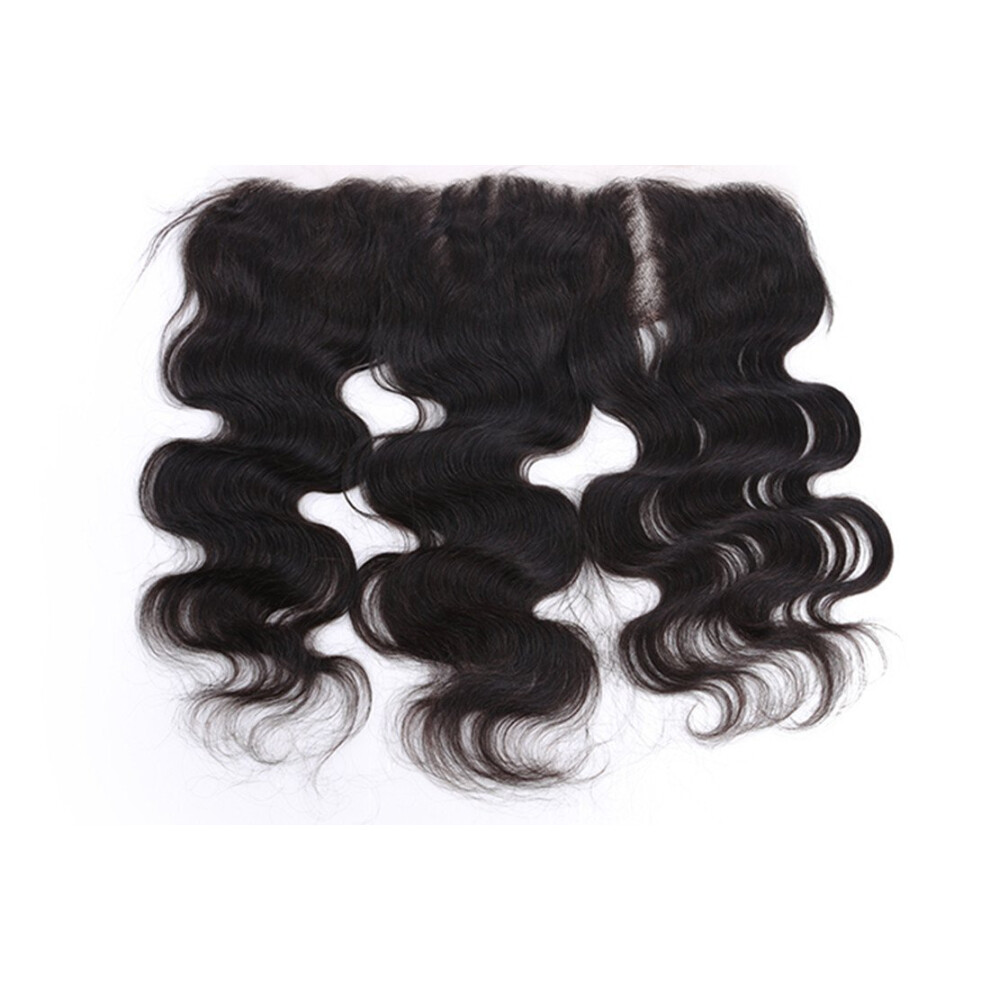 Unisex Lace Frontal Wig 13X4 Ear To Ear Peruvian Kinky Curly Virgin Human Hair Bleached Knots With Baby Hair 16'