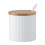 Ceramic Sugar Bowl with Lid and Spoon for Kitchen Coffee Tea, White Storage Jar Container 1