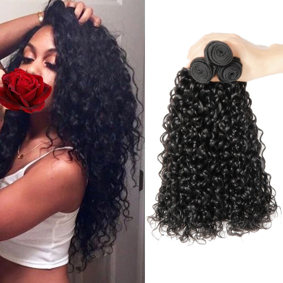 Unisex Virgin Malaysian Curly Hair Bundles 7A Unprocessed Human Hair Extensions Natural Color 10 12 14