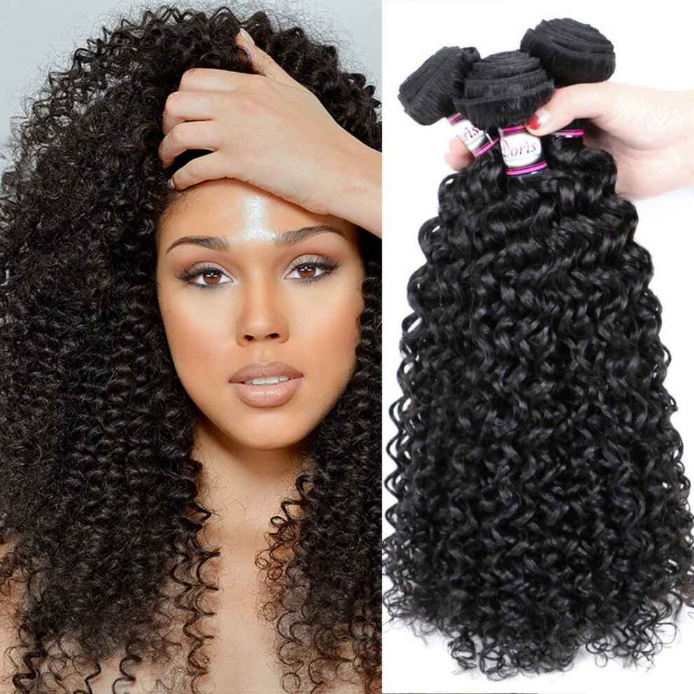 Unisex Brazilian Kinky Curly Hair Bundles 8A Grade Unprocessed Remy Human Hair Extensions 22 24 26 Inch