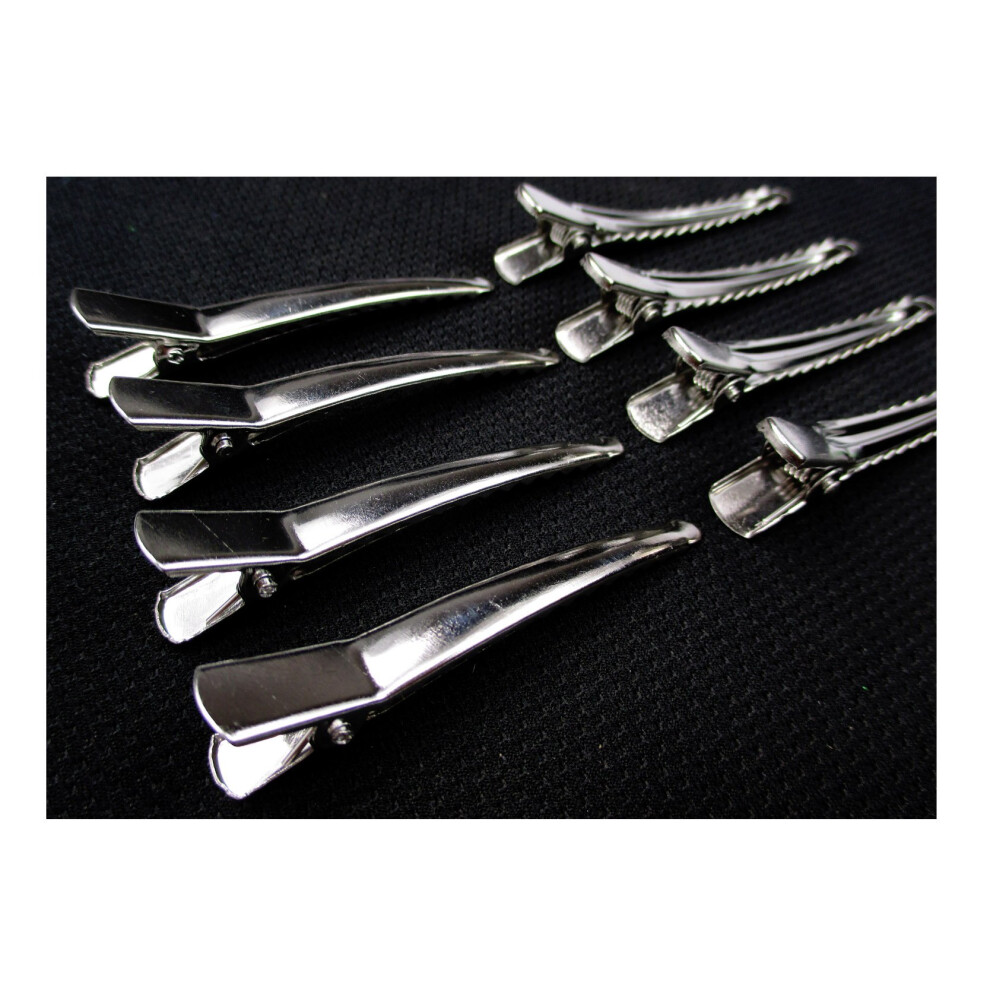 50pcs Silver Alligator Hair Clips 35mm Nickel Metal Single Prong for Hair and Crafts