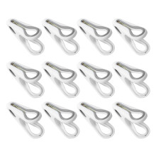 12pcs Strong Grip Windproof Clothes Pegs with Soft Rubber Clamp for Laundry Drying and Storage