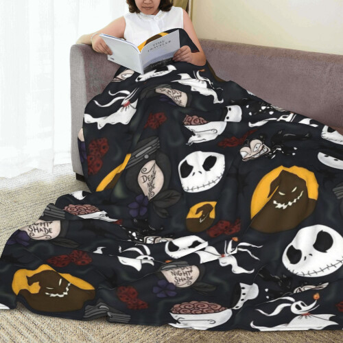 Κουβέρτα ταινίας τρόμου Nightmare Before Christmas, ζεστή, φανελένια κουβέρτα για καναπέ, 2