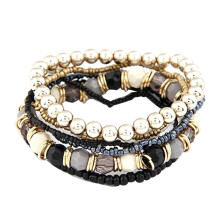 7-delige damesarmbanden in boho-bohemian stijl met meerdere lagen elastische kralen, perfect voor een feest of banket.