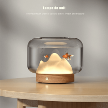 Lampade a forma di montagna innevata per acquario, acquari in vetro ispessito, mini bocce per pesci, piccoli terrari, vasche per animali acquatici,
