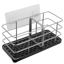 Scolapiatti da cucina, portaoggetti per lavello, ripiano portaoggetti da cucina, scolaposate in acciaio inox