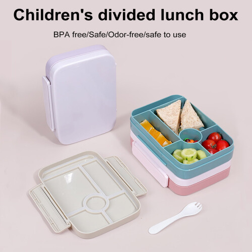 Hariumiu Lunch Box Bento Box για παιδιά και ενήλικες, στεγανό δοχείο σνακ χωρίς BPA με κουτάλι, 2