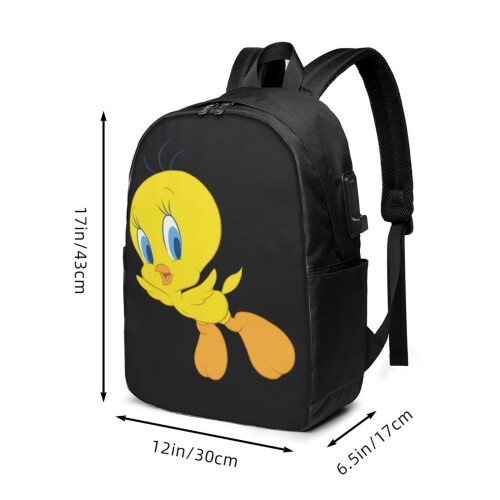 Σακίδιο πλάτης για φορητό υπολογιστή Tweety Bird, αδιάβροχη αντικλεπτική τσάντα με 1