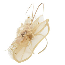 Cappellini fascinator Yubnlvae per donna, adatti a matrimoni, cocktail party, tea party, cappellino con fermaglio per capelli in piuma per eventi