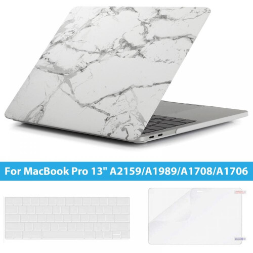 Compatível com MacBook Pro de 13 polegadas (modelos A2159, A1989, A1706 e A1708), capa rígida de plástico, protetor de teclado e protetor de tela. 1