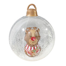 Kerstdecoratie 2024: Belbal, 60 cm, opblaasbare kerstbal voor buiten, versierd met PVC, kerstboomversiering.