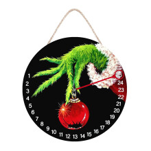 TOFOTL Grinch Nollag Comhaireamh Síos Crochta Comhartha Adhmaid Comhartha Crochta Maisiúcháin Gairdín Doras Nollag, Maisiúcháin Nollag (Dubh)