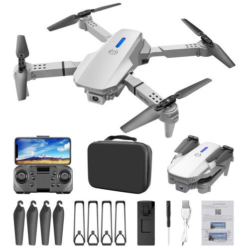 EQWLJWE Πτυσσόμενο Drone με κάμερα FPV HD 1080P, διατήρηση ύψους, λειτουργία Headless, 1