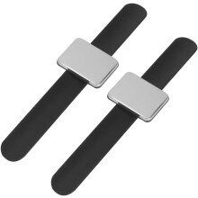 2 kpl magneettinen nuppineulojen pidikeranneke, yhteensopiva ompelunuppineulojen ja hiuspinnien kanssa - silikoniranneke tikkaukseen, musta