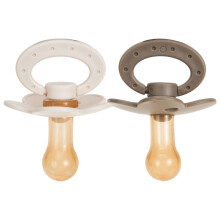 Chupeta de silicone WSTEER em formato de flor para recém-nascidos, branca e cinza.