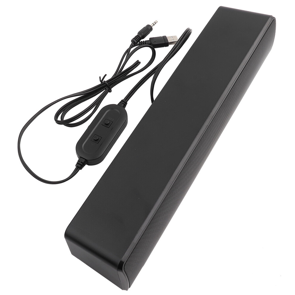 Dolby Soundbar Surround Sound Bars For Tv With Subwoofer,Usb Wired Stereo Soundbar Music Player Bass Sound Box Input For Pc Cellphones[Black] Black 9448196056028