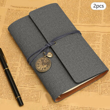 2 pezzi A6 Fogli mobili Rilegatura stile vintage Diario creativo Quaderno Blocco note in pelle Piccolo taccuino