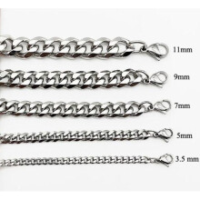 Collana a maglie Armor Link in acciaio lucido che mantiene il colore per sempre! Spessore 7 mm, lunghezza 50 cm.