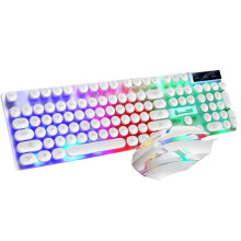 Clavier mécanique rétro rétro à rétroéclairage LED USB - Interrupteurs RGB - 104 touches, touches rondes, style steampunk vintage, compatible