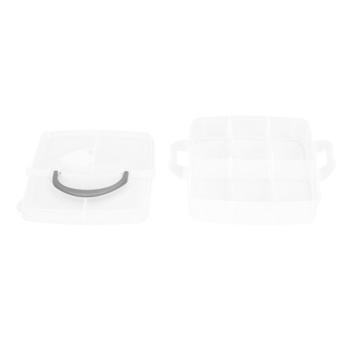 Lightweight Plastic Construction Stackable Transparent Organizer Box Adjustable Compartments Snap-Lock Trays With Detachable Layers Versatile Storage 1