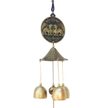 Einzigartige Dekoration: Windspiel „Gute Wünsche“ aus Kupferlegierung im Retro-Design – ideal für Zuhause, Laden oder als Geschenk.