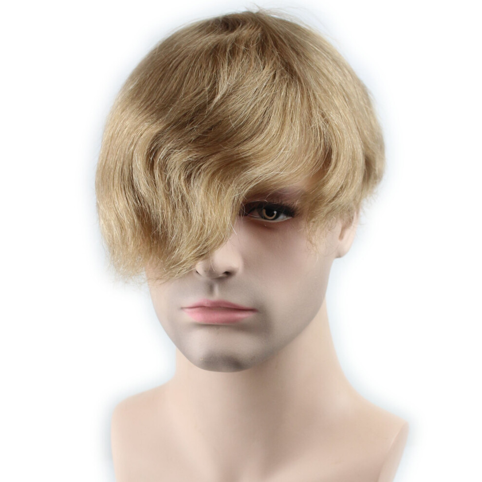 Unisex Men's Toupee Human Hair 10X8 Inch Thin Skin Hairpiece With Monofilament Base Natural Look