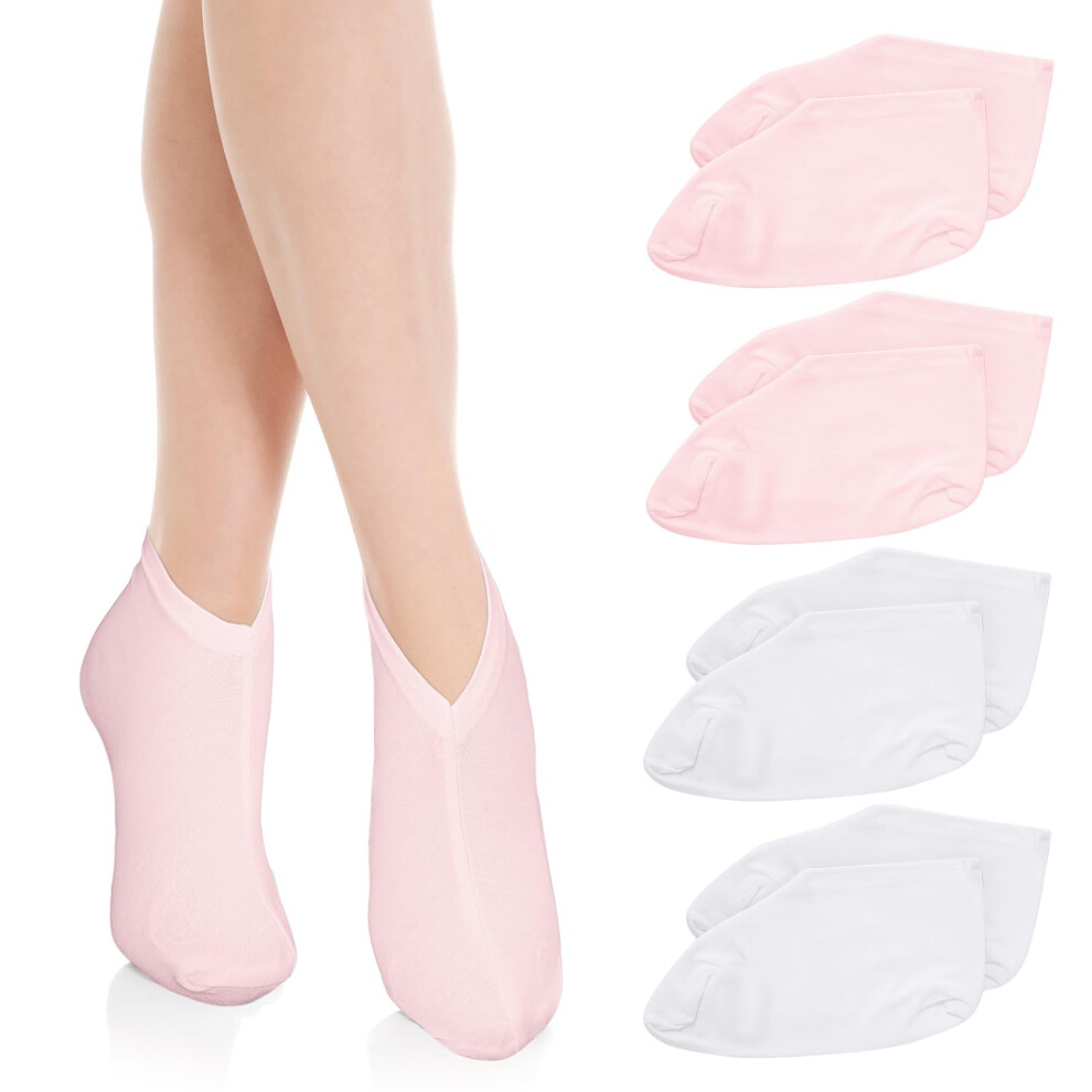 Moisturizing Socks Overnight Lotion for Dry Feet, Breathable Cotton Spa Fit, 4 Pairs Women and Men