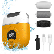 Electric Foot File Callus Remover Waterproof Rechargeable with 3 Grinding Heads and 2 Speeds