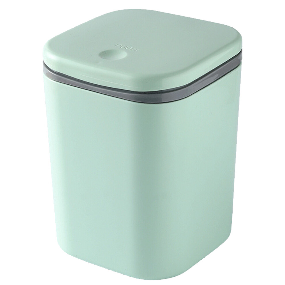 Stylish Desktop Garbage Can, Convenient Mini Tiny Trash Can For Multiuse Small Space, Featuring Push Button Lid And Durable Plastic, Perfect For Makeu 9074015739836