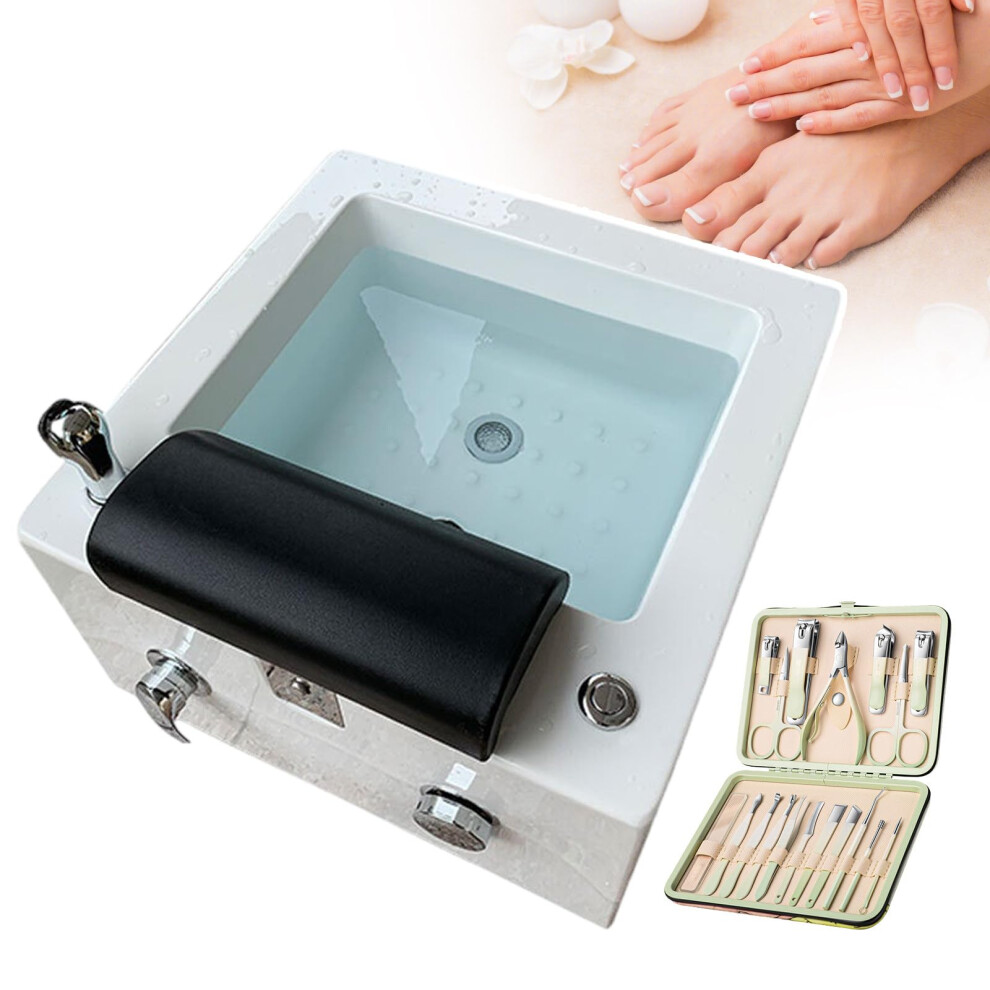 Foot Spa with Bubble Whirlpool Massage, Heated Pedicure Foot Bath Tub with LED Lights and Drain Pump