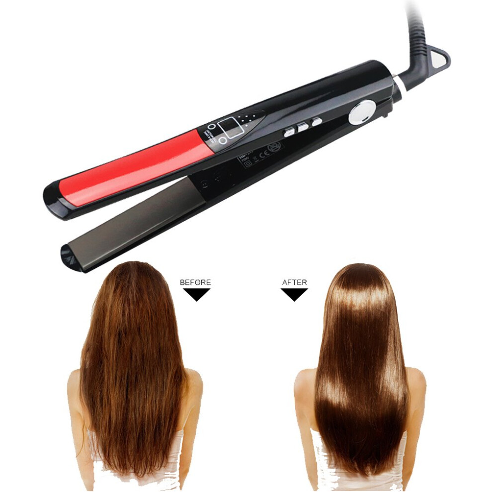 Hair Straightener Nano Titanium 1 Inch Flat Iron with Negative Ion, Rapid Even Heat, Dual Voltage
