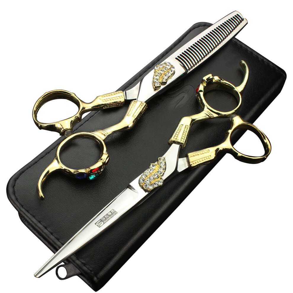 6 Inch Professional Hairdressing Scissors Set with Ultra Sharp Blades and Ergonomic Grip