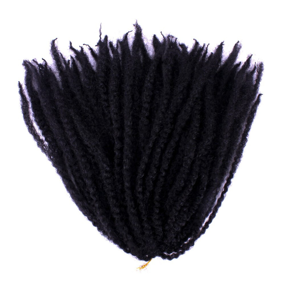 Unisex 18 Inch Afro Kinky Curly Crochet Braiding Hair 1B Ombre Marley Twist Synthetic Extensions