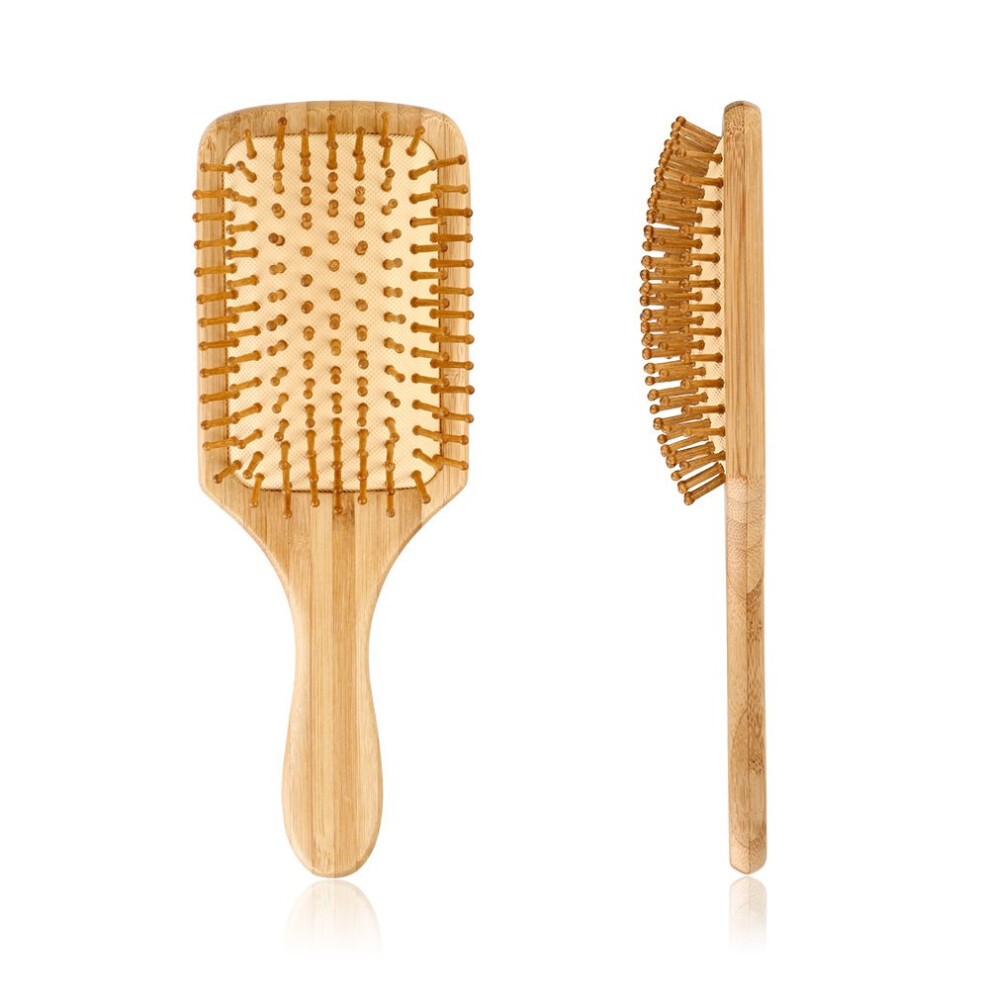 Wooden Hair Brush with Antistatic Bristles for Gentle Detangling and Relaxing Scalp Massage