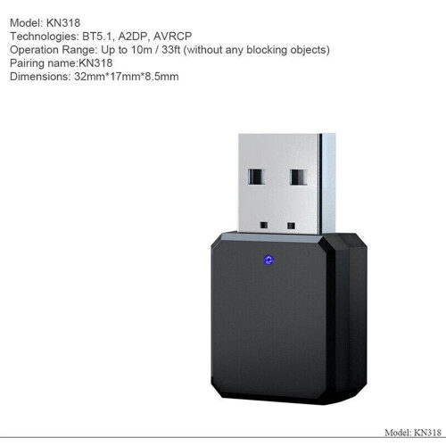 Ασύρματος προσαρμογέας Bluetooth με ενσωματωμένο μικρόφωνο, εύκολη σύνδεση για 2