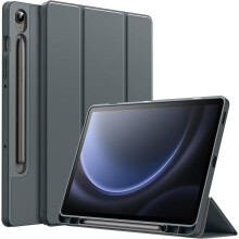 Capa compatível com Samsung Galaxy Tab S9FE de 10,9 polegadas com suporte para S Pen, capa protetora dobrável em três partes em TPU macio para