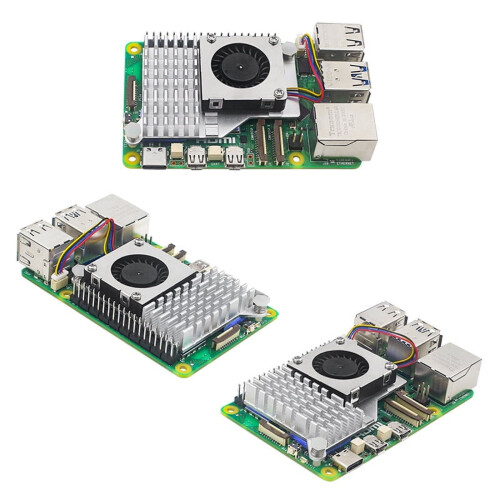 Geschikt voor Raspberry Pi 5 aluminium koelblok ventilator 2