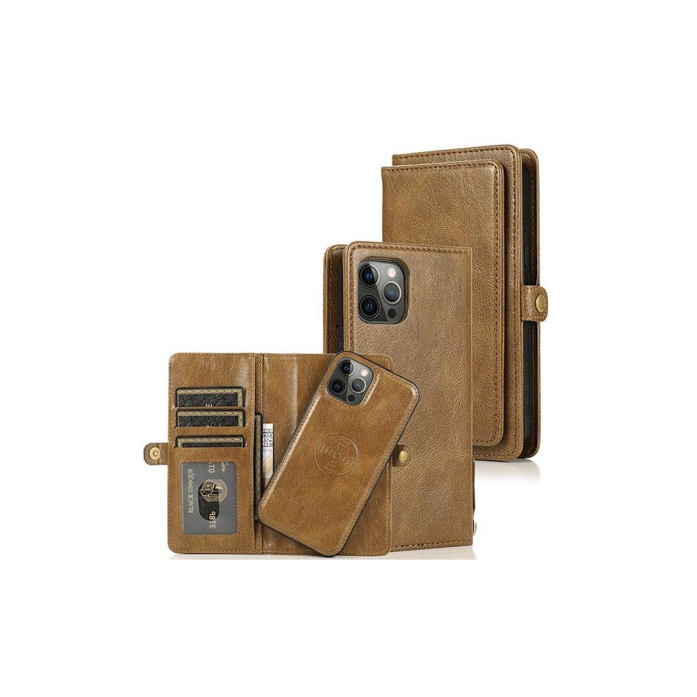 Compatible With Iphone 13 Pro Max - Wallet Case Brown 9164030450738