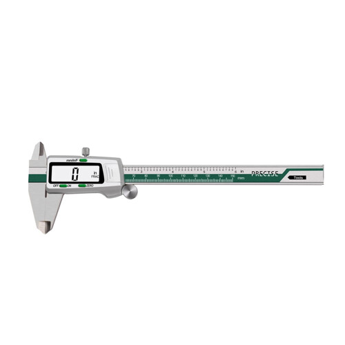 Paquímetro digital LOUISWARE em aço inoxidável, 150 mm/6 polegadas, com visor LCD extragrande e conversão de polegadas/métrico/frações.